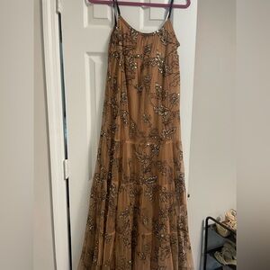 Anthropologie Maeve Sequin Tulle Midi Dress XS